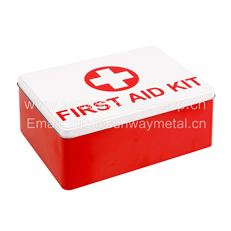  rectangle tin/first aid kit