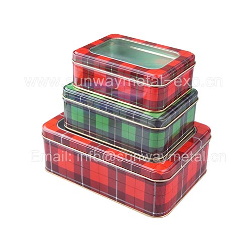  rectangle tin/ window tin gift