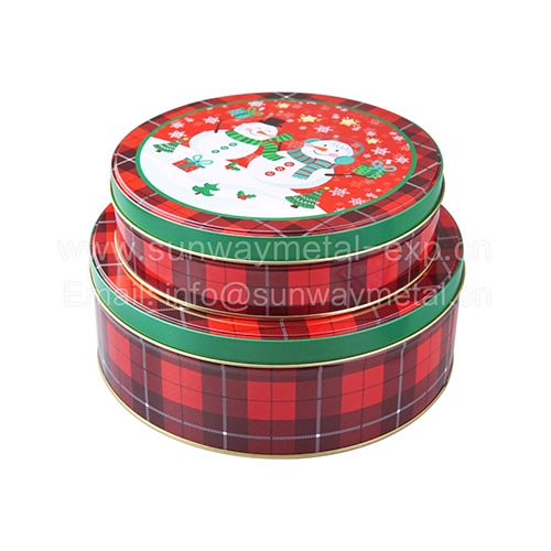 round tin/ Christmas gift tin